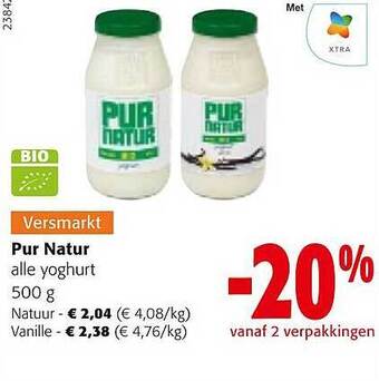 Colruyt Pur natur yoghurt aanbieding