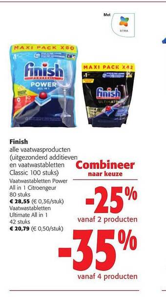 Colruyt Finish vaatwastabletten aanbieding