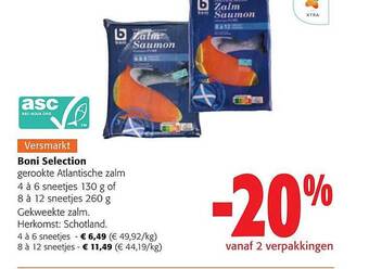 Colruyt Boni selection gerookte atlantische zalm aanbieding
