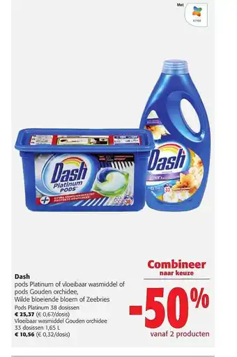 Colruyt Dash pods platinum of vloeibaar wasmiddel aanbieding