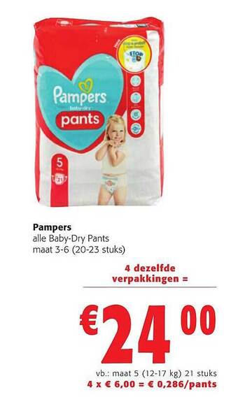 Colruyt Pampers babydry pants aanbieding