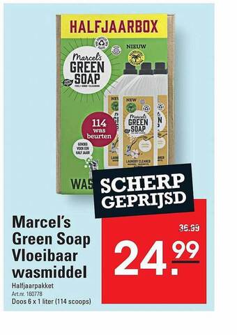 Sligro Marcel's green soap vloeibaar wasmiddel aanbieding
