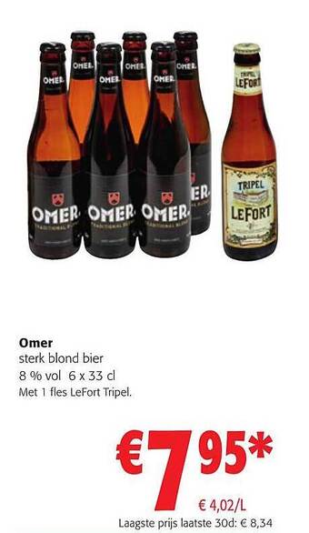 Colruyt Omer sterk blond bier aanbieding