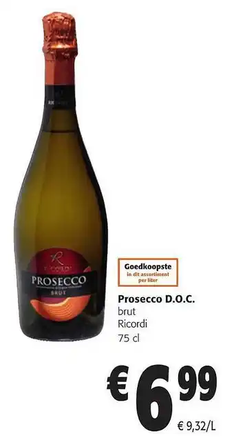 Colruyt Prosecco doc brut ricordi aanbieding