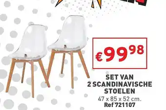 Set van 2 scandinavische stoelen