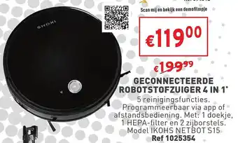 Geconnecteerde robotstofzuiger 4 in 1