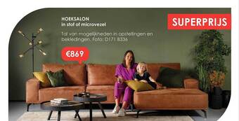 Krea Hoeksalon in stof of microvezel aanbieding