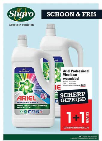 Sligro Ariel professional vloeibaar wasmiddel aanbieding