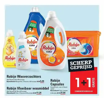 Sligro Robijn wasverzachters, robijn vloeibaar wasmiddel, robijn capsules aanbieding
