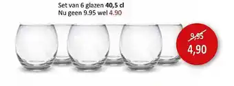 Weba Set van 6 glazen aanbieding