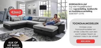 Krea Hoeksalon in stof aanbieding