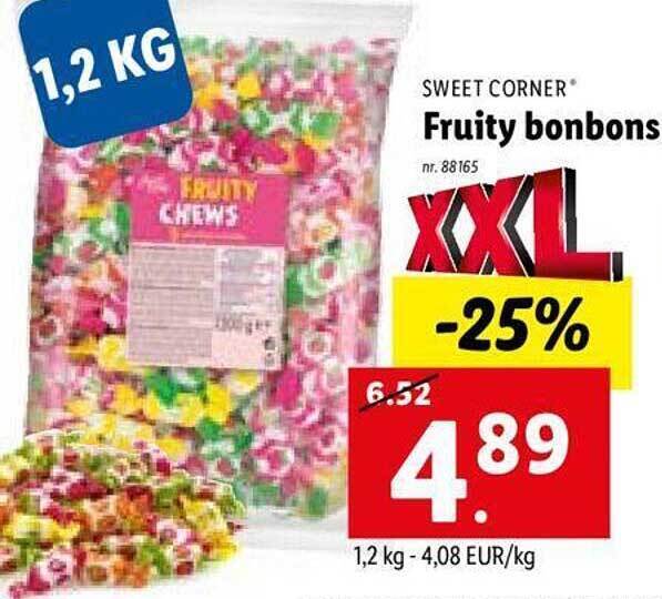 Sweet corner fruity bonbons promotie bij Lidl