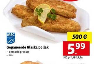 Lidl Gepaneerde alaska pollak aanbieding
