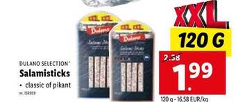 Lidl Dulano selection salamisticks aanbieding