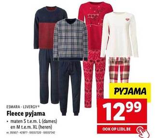 Lidl Esmara livergy fleece pyjama aanbieding
