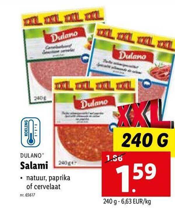 Dulano salami promotie bij Lidl