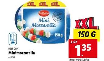 Lidl Milbona minimozzarella aanbieding