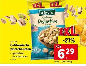 Lidl Alesto californische pistachenoten aanbieding