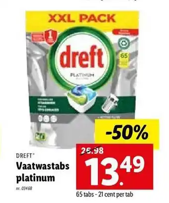 Lidl Dreft vaatwastabs platinum aanbieding