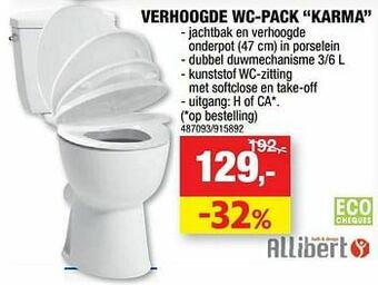 Hubo Verhoogde wc-pack karma aanbieding