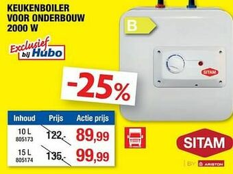 Hubo Keukenboiler voor onderbouw aanbieding