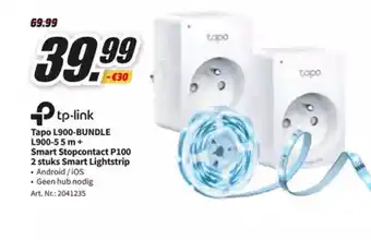 Tp-Link Tapo L900-Bundle L900-5 5m + Smart Stopcontact P100 2 Stuks Smart Lightstrip