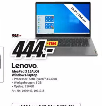 MediaMarkt Lenovo IdeaPad 3 15ALC6 Windows-Laptop aanbieding