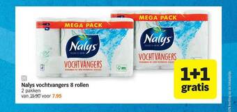 Albert Heijn Nalys Vochtvangers 8 Rollen 1+1 Gratis aanbieding
