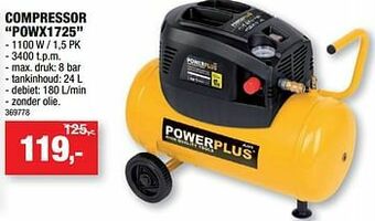 Hubo Powerplus compressor powx1725 aanbieding