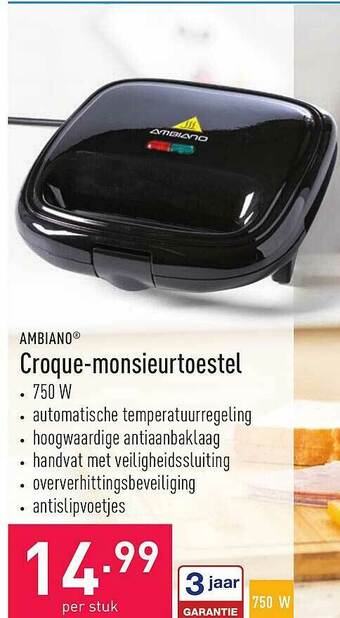 ALDI Ambiano Croque-monsieurtoestel aanbieding