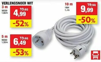 Hubo Verlengsnoer wit aanbieding
