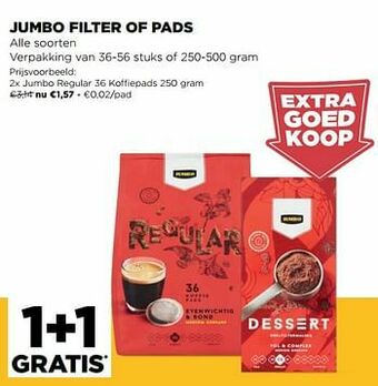 Jumbo Jumbo regular 36 koffiepads aanbieding