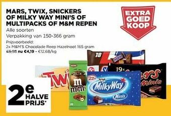 M+m’s chocolade reep hazelnoot