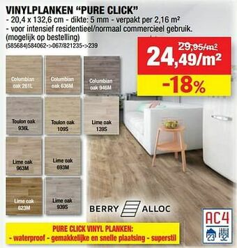 Hubo Vinylplanken pure click aanbieding