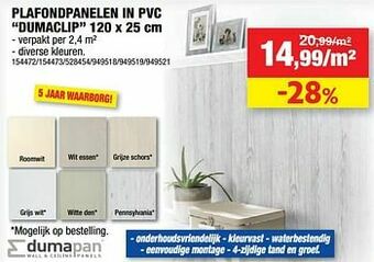 Plafondpanelen in pvc dumaclip