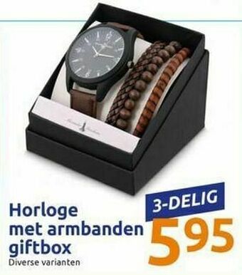 Action Horloge met armbanden giftbox aanbieding