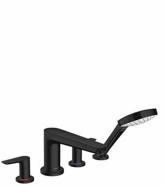 Hansgrohe Talis 4-gats badrandkraan met douchekop mat zwart