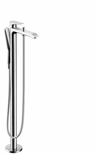 X2O Hansgrohe Metris vrijstaande badmengkraan met douchekop glanzend chroom aanbieding