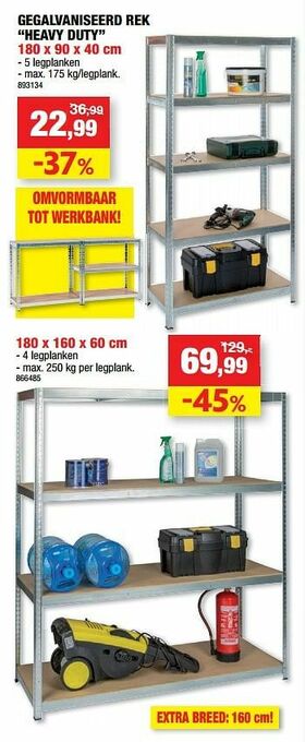 Hubo Gegalvaniseerd rek heavy duty aanbieding