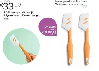 2 silicone spatels oranje