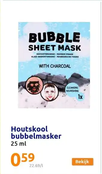 Action Houtskool Bubbelmasker 25ml aanbieding