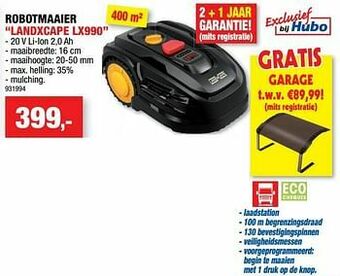 Hubo Robotmaaier landxcape lx990 aanbieding