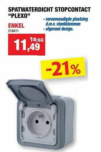 Hubo Spatwaterdicht stopcontact plexo enkel aanbieding