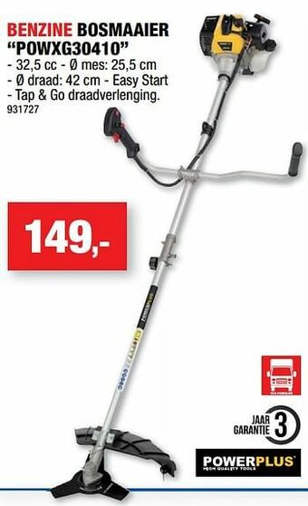 Hubo Powerplus benzine bosmaaier powxg30410 aanbieding