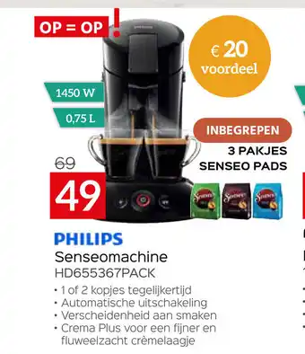 Selexion Philips Senseomachine HD655367PACK aanbieding