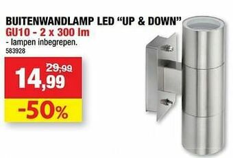 Hubo Buitenwandlamp led up + down gu10 aanbieding