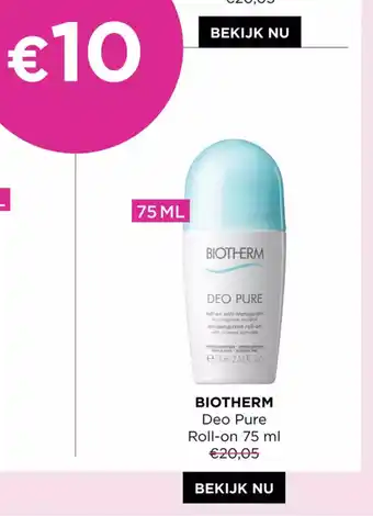 ICI PARIS XL Biotherm deo pure roll-on 75ml aanbieding