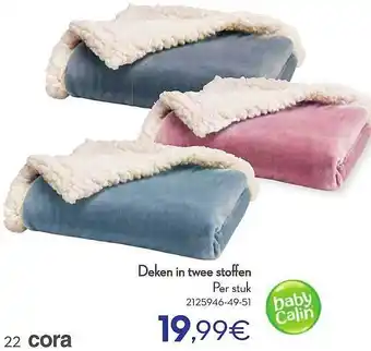 Cora Deken in twee stoffen aanbieding