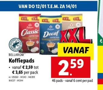Lidl Bellarom Koffiepads aanbieding