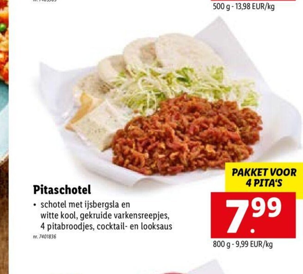 Pitaschotel 800 g promotie bij Lidl